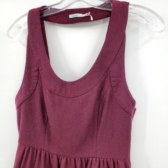 Urban Outfitters Kimchi Blue Wool Blend Burgundy Open Back Dress - Picture 2 of 10